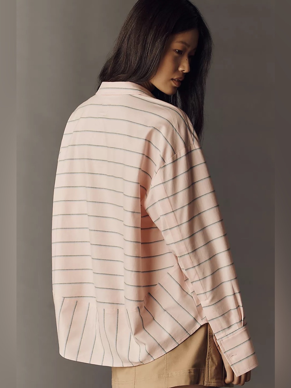 NWT Size L - Maeve Oversized Cocoon Buttondown Shirt 93% Cotton (US$ 118)